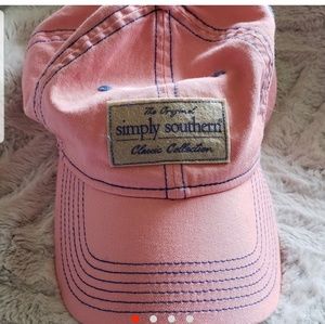 SIMPLEY SOUTHERN PINK BASEBALL CAP W BLUE DETAILS